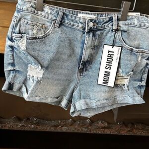 Almost Famous Light Blue Distressed Jean Shorts 99%cotton 1%spadex